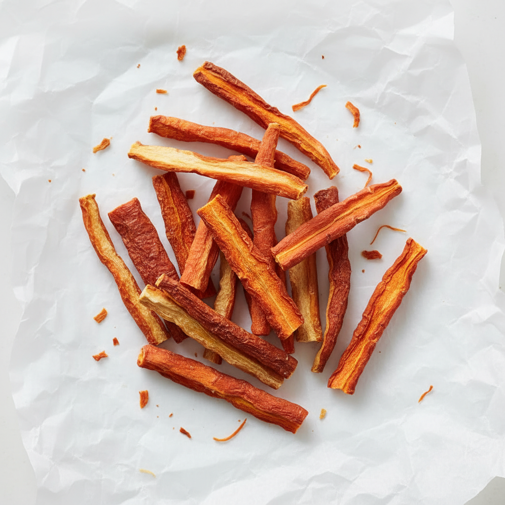 Dehydrated carrot sticks