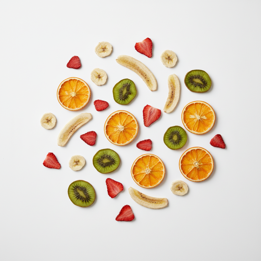 Mixed dehydrated fruit slices